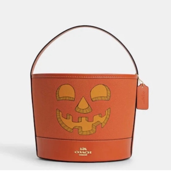 Rare Coach Trick or Treat Pumpkin Bucket Bag Spooky Halloween Collection Retired